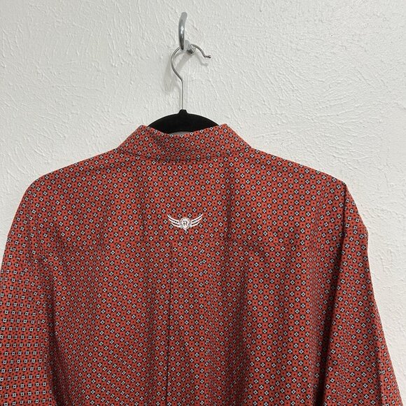 Ariat Shirt Red Relentless Geometric Flip Cuffs Western Rodeo  Ranch Cowboy LRG - Picture 7 of 12